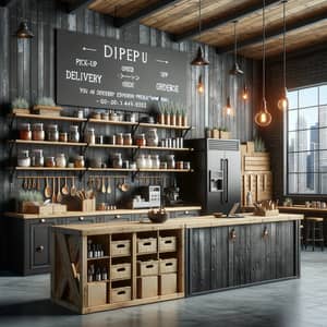 Black Barn-Styled Kitchen for Pick-Up and Delivery in Lagos