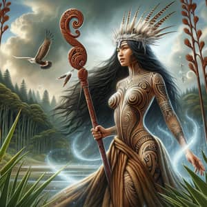 Ancient Maori Goddess - Divine and Powerful Depiction