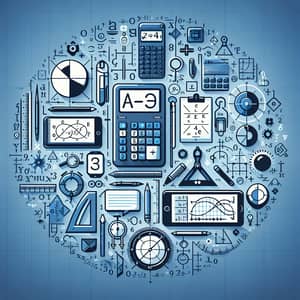 Mathematics Profile Picture: Symbols, Equations & Tools in Blue Gradient