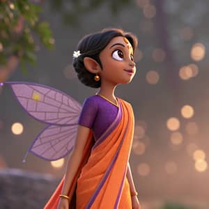 3D Indian Fairy in Saree - Pixar Style Animation