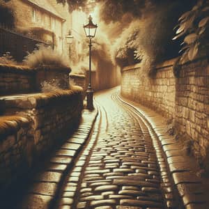 Vintage Cobblestone Pathway: A Timeless Walk