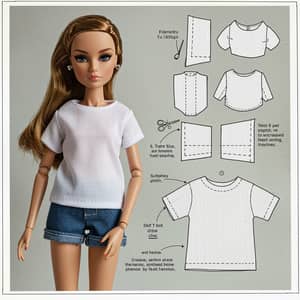 T-Shirt Sewing Pattern for 7-Inch Dolls