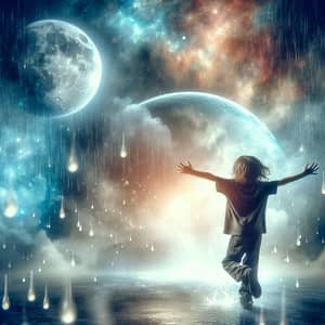 Joyful Child Dancing in the Rain | Elian World Utopia