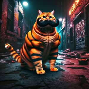 Confident Striped Cat in Urban Setting