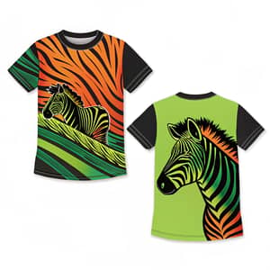 Kids Zebra Pattern T-Shirt for Ages 6-7