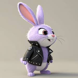 Punk Bunny Rabbit in Leather Jacket