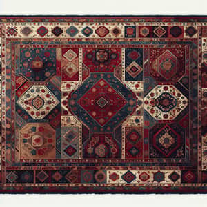 Traditional Soviet Carpet with Rich Geometric Motifs