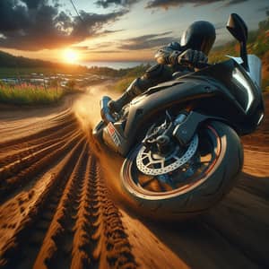 Immersive POV Motorcycle Riding Experience on a Dirt Track