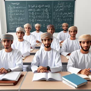 Omani Male High School Students Learning in Class