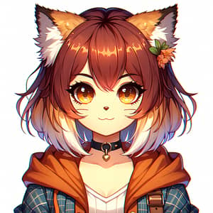 Unique Anime-Style Cat Girl Avatar Design | Trendy & Colorful