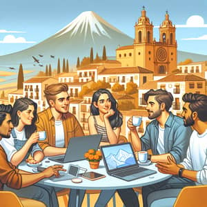 Digital Nomads Round Table in Spanish Landscape