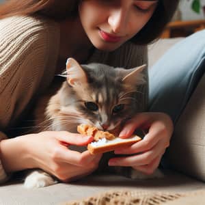 Stealthy Cat Fun on Couch | Heartwarming Owner Moment