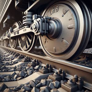 Detailed Railway LHB Wheel - Iron Construction on Track