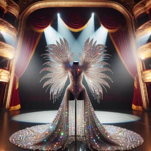 Glimmering Rhinestone Performance Costume on Stage