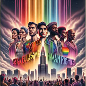 Empowering LGBTQIA+ Community Rights in City Skyline Poster