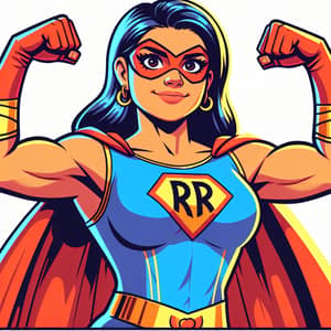 Hispanic Female Superhero | Mighty RR Emblem | Illustration