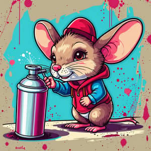 Graffiti Writer Mouse - Comic Style Sticker Art