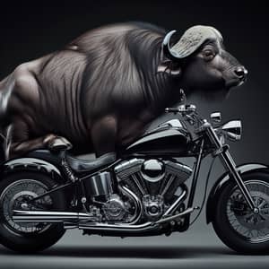 Wild Buffalo Riding a Powerful Motorcycle | Exploring Contrasts