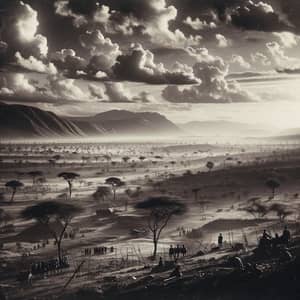 African Landscape Tranquility Amidst Colonial War Era