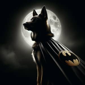 Superhero Dog with Batman-like Cape: Symbol of Vigilante Bravery