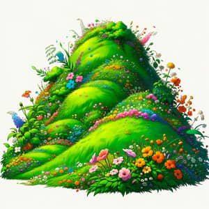 Playful Vibrant Hill: A Traditional Animation Delight