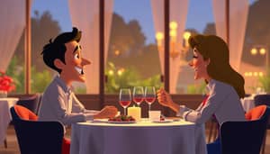 Romantic Pixar Dinner Scene for Couples