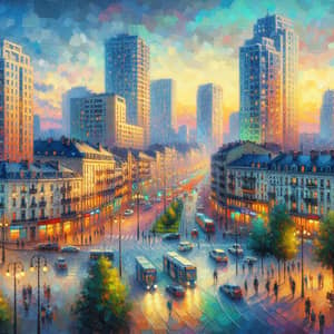 Impressionist Cityscape Painting - Vibrant Urban Scene