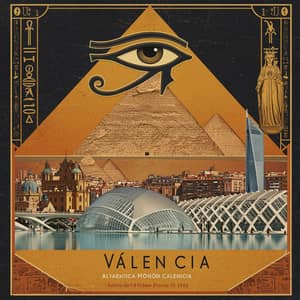 Valencia Skyline with Pyramids & Eye of Horus