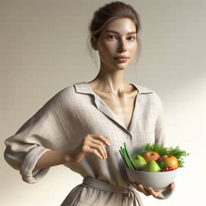 Health-Conscious Woman Embodying Wellness Principles