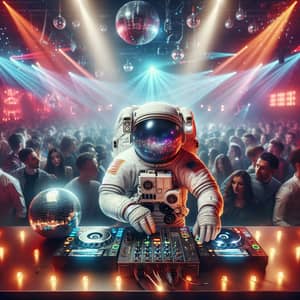 Astronaut DJ in Nightclub - Electro Beats and Disco Fun