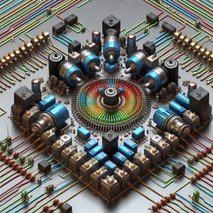 Frequency Variation Circuit with 3 Motors, 6 Diodes, 6 IGBTs