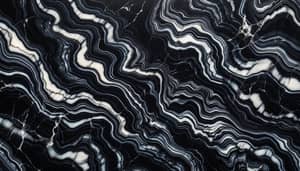 High Definition Black Marble Texture with White Stripes