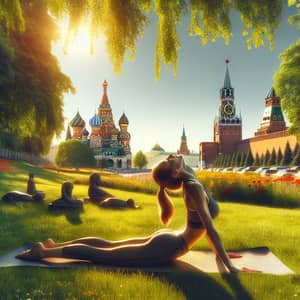 Summer in Moscow: Yoga in Lush Park with Kremlin Views