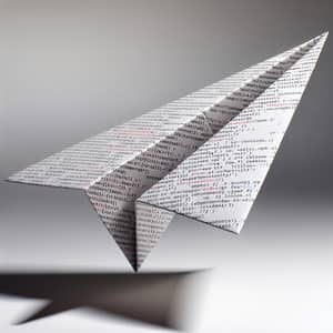 Gracefully Soaring Paper Airplane with Large JSON Text