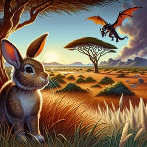 Courageous Rabbit in the African Bushveld - Quest for Adventure