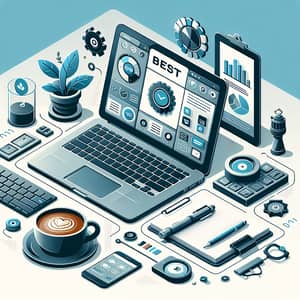 Modern Business Tools Vector Art | Productive Workspace Design