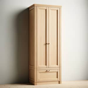 Tall Light Oak Columnar Cupboard - Perfect for Bathroom Nooks