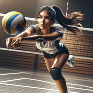 Skilled South Asian Volleyball Player in Action