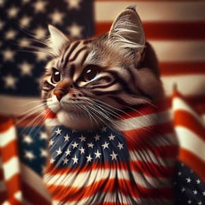 Proud American Cat: Stars & Stripes Fur Design