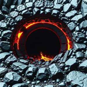 Enchanting Black Stone Portal with Lava Center