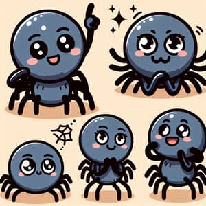 Cartoon Cute Spider Vector Poses | Fun Arachnid Illustration