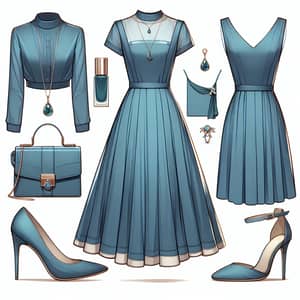 Trendy Elegance: Modern Graduation Dress in Blue