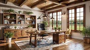 Charming Farmhouse Office Interior Design Ideas