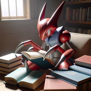 Pokemon Scizor Reading Books - A Cozy Scene