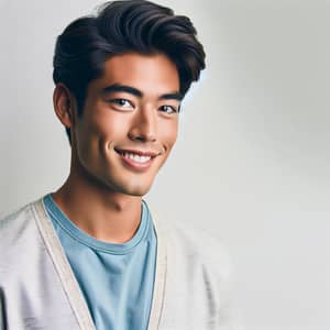 Adorable East Asian Man with a Kind Smile