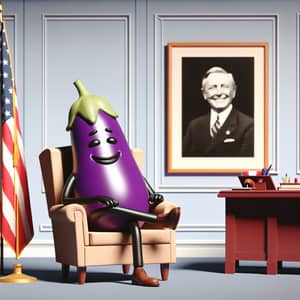 Eggplant Office | Quirky Character in Professional Setting