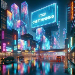 Vibrant Cityscape in Neon Lights | Stop Overthinking