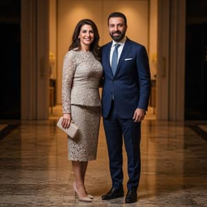 Elegant Middle-Eastern Couple at a Formal Event