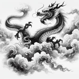 Dragon Traditional Chinese Ink Painting - Symbol of Power and Grace