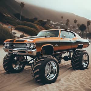 Classic Malibu Car with 4x4 Big Wheels